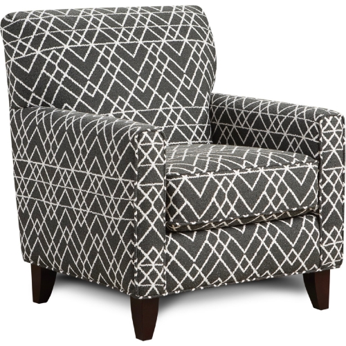 Swivel Accent Chair in Hyphen Onyx Geometric Fabric